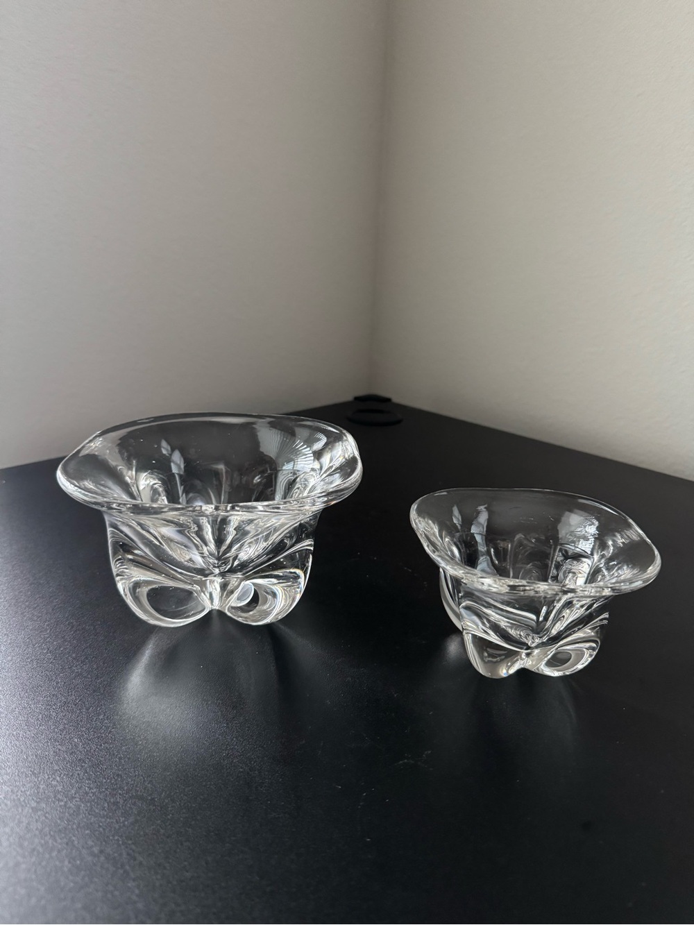 Clear Glass Bowls Set - Decorative Crystal-Style